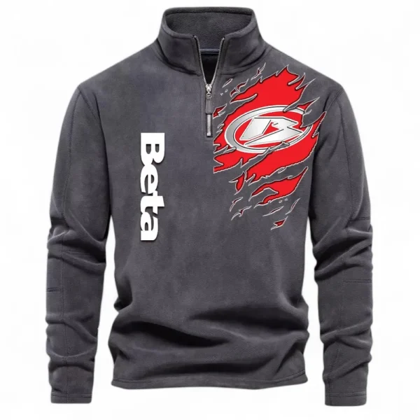 Trail Motorbike Half Zip Stand Up Collar Hoodie CAR485 - Dark Gray