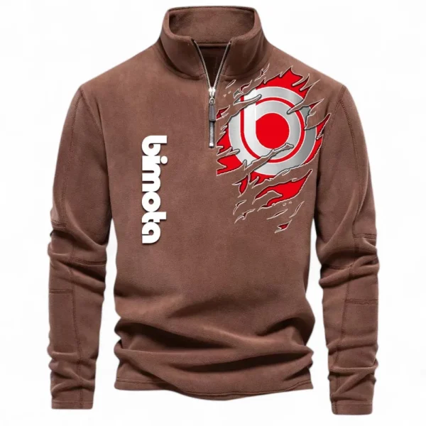Precision-Built Sport Bike Half Zip Stand Up Collar Hoodie CAR485 - Brown