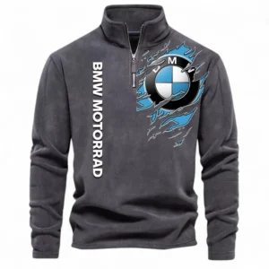 Sport Touring Motorbike Half Zip Stand Up Collar Hoodie CAR485 - Dark Gray