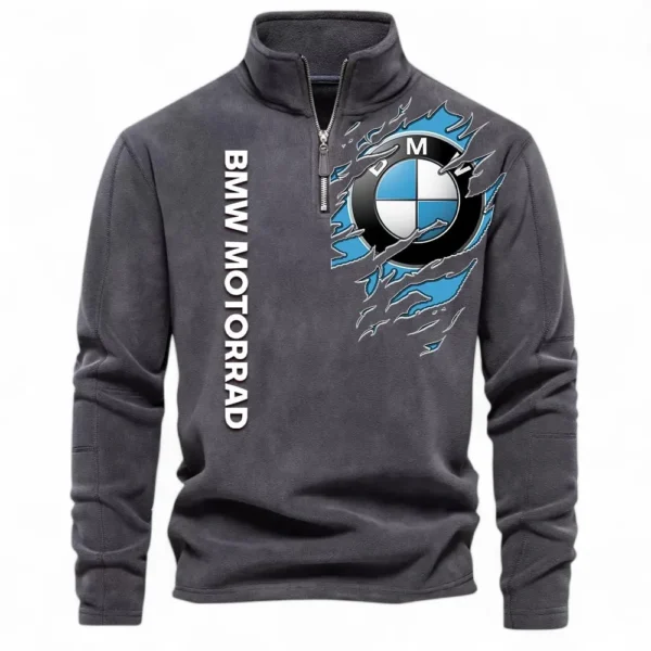 Sport Touring Motorbike Half Zip Stand Up Collar Hoodie CAR485 - Dark Gray