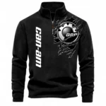 Off-Road Adventure Bike Half Zip Stand Up Collar Hoodie CAR485 - Black