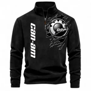 Off-Road Adventure Bike Half Zip Stand Up Collar Hoodie CAR485 - Black