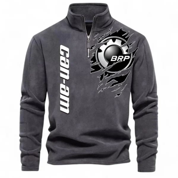 Sport ATV Half Zip Stand Up Collar Hoodie CAR485 - Dark Gray