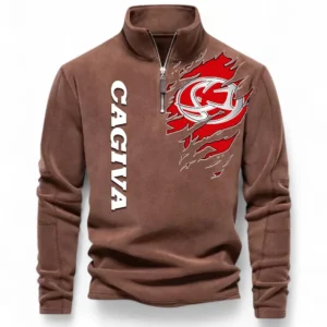 Performance Two-Wheeler Half Zip Stand Up Collar Hoodie CAR485 - Brown