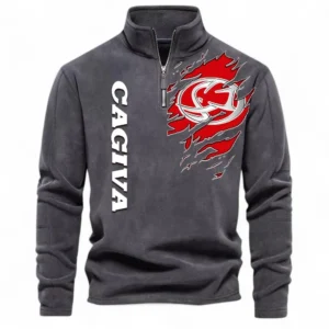 Agile Rider Bike Half Zip Stand Up Collar Hoodie CAR485 - Dark Gray