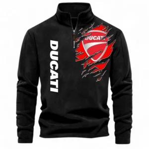Sport Bike Half Zip Stand Up Collar Hoodie CAR485 - Black