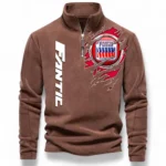 Enduro Bike Half Zip Stand Up Collar Hoodie CAR485 - Brown