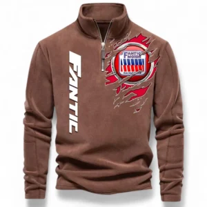 Enduro Bike Half Zip Stand Up Collar Hoodie CAR485 - Brown