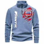 Adventure Two-Wheeler Half Zip Stand Up Collar Hoodie CAR485 - Light Blue