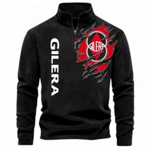 Sporty Scooter Half Zip Stand Up Collar Hoodie CAR485 - Black