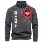 Agile Street Ride Half Zip Stand Up Collar Hoodie CAR485 - Dark Gray