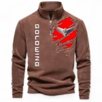 Electric Car Half Zip Stand Up Collar Hoodie CAR485 - Brown