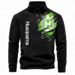 Off-Road Motorcycle Half Zip Stand Up Collar Hoodie CAR485 - Black