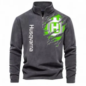 Motocross Ride Half Zip Stand Up Collar Hoodie CAR485 - Dark Gray