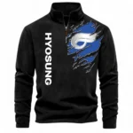 Sport Motorcycle Half Zip Stand Up Collar Hoodie CAR485 - Black