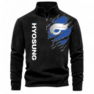 Sport Motorcycle Half Zip Stand Up Collar Hoodie CAR485 - Black