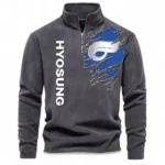 Touring Motorbike Half Zip Stand Up Collar Hoodie CAR485 - Dark Gray