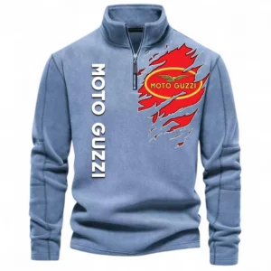 Heritage Two-Wheeler Half Zip Stand Up Collar Hoodie CAR485 - Light Blue
