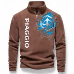Urban Commuter Bike Half Zip Stand Up Collar Hoodie CAR485 - Brown