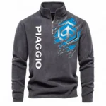 Retro Ride Half Zip Stand Up Collar Hoodie CAR485 - Dark Gray