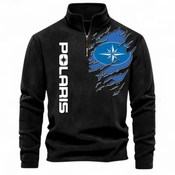 Off-Road Vehicle Half Zip Stand Up Collar Hoodie CAR485 - Black