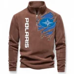 All-Terrain Ride Half Zip Stand Up Collar Hoodie CAR485 - Brown