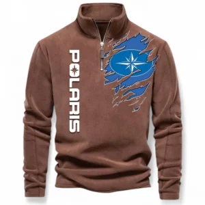 All-Terrain Ride Half Zip Stand Up Collar Hoodie CAR485 - Brown