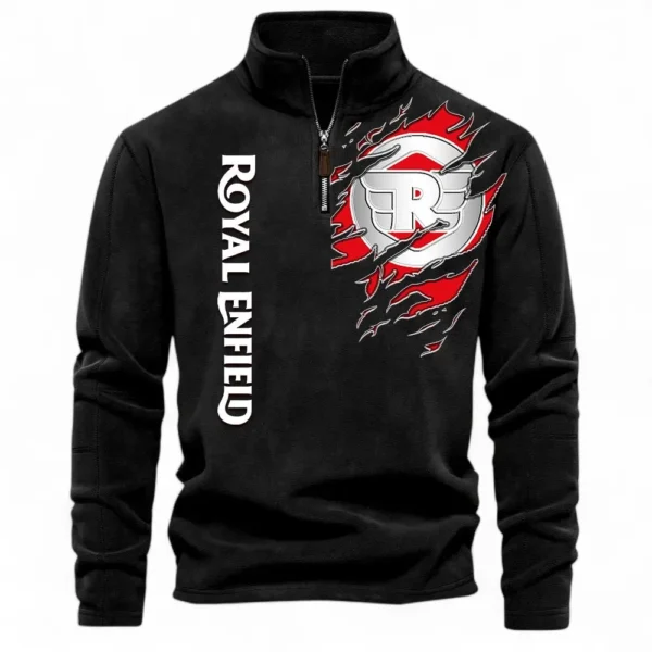 Classic Cruiser Half Zip Stand Up Collar Hoodie CAR485 - Black