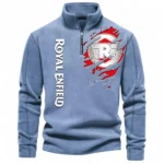 Heritage Ride Half Zip Stand Up Collar Hoodie CAR485 - Light Blue