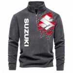 Crossover SUV Half Zip Stand Up Collar Hoodie CAR485 - Dark Gray