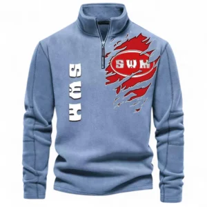 Enduro Rider Half Zip Stand Up Collar Hoodie CAR485 - Light Blue