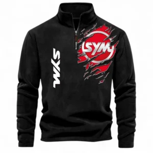 Scooter Ride Half Zip Stand Up Collar Hoodie CAR485 - Black