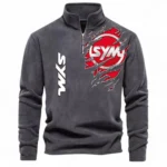 Lightweight Scooter Half Zip Stand Up Collar Hoodie CAR485 - Dark Gray