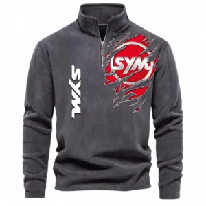 Lightweight Scooter Half Zip Stand Up Collar Hoodie CAR485 - Dark Gray