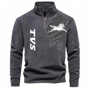 Lightweight Scooter Half Zip Stand Up Collar Hoodie CAR485 - Dark Gray