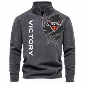 American V-Twin Half Zip Stand Up Collar Hoodie CAR485 - Dark Gray