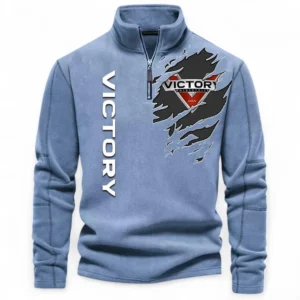 Road Bike Half Zip Stand Up Collar Hoodie CAR485 - Light Blue