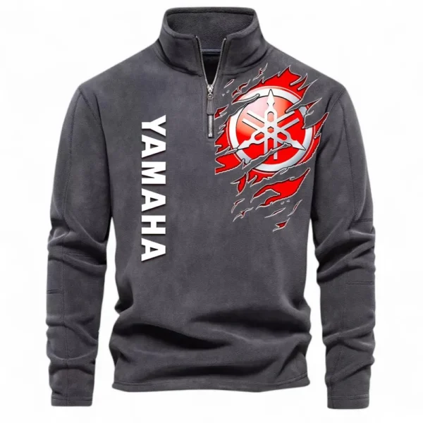 Touring Motorcycle Half Zip Stand Up Collar Hoodie CAR485 - Dark Gray