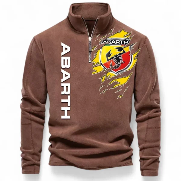 Compact Sports Car Half Zip Stand Up Collar Hoodie CAR486 - Brown