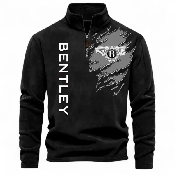 Luxury Sedan Half Zip Stand Up Collar Hoodie CAR486 - Black