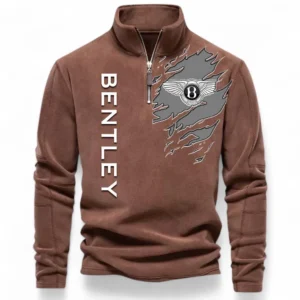 Prestige Automobile Half Zip Stand Up Collar Hoodie CAR486 - Brown