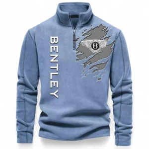 High-End Coupe Half Zip Stand Up Collar Hoodie CAR486 - Light Blue