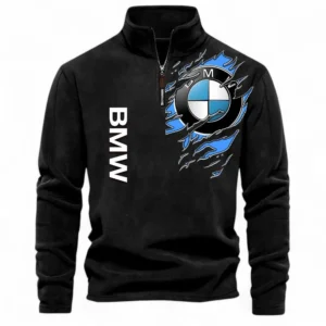 Touring Vehicle Half Zip Stand Up Collar Hoodie CAR486 - Black