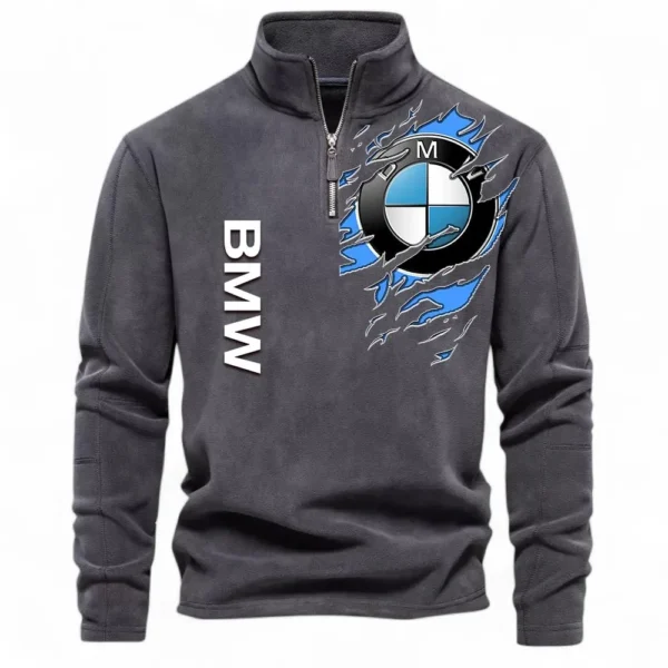 Grand Touring Coupe Half Zip Stand Up Collar Hoodie CAR486 - Dark Gray