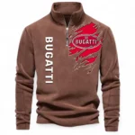 Ultra-Luxury Sports Car Half Zip Stand Up Collar Hoodie CAR486 - Brown