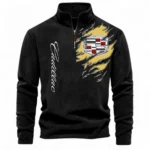 American Luxury Sedan Half Zip Stand Up Collar Hoodie CAR486 - Black