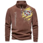 Executive Luxury Vehicle Half Zip Stand Up Collar Hoodie CAR486 - Brown