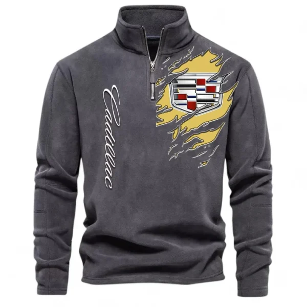 Premium Performance Car Half Zip Stand Up Collar Hoodie CAR486 - Dark Gray