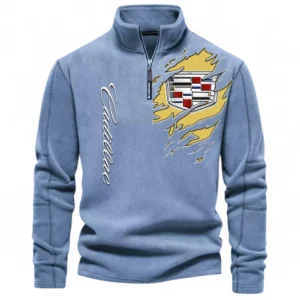 Elegant Touring Car Half Zip Stand Up Collar Hoodie CAR486 - Light Blue