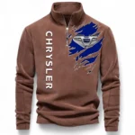 Luxury Sedan Half Zip Stand Up Collar Hoodie CAR486 - Brown